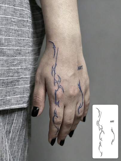 1 Tờ Hình Xăm Dán Thảo Mộc. Đường Nét Trừu Tượng. Chữ ART. Họa Tiết Xăm Dọc Cá Nhân Hóa Cho Hình Xăm Tạm Thời. PVC Có Thể Rửa Sạch. Sử Dụng Một Lần. Chống Nước Và Chống Mồ Hôi. Phù Hợp Cho Tay, Cánh Tay, Eo, Bụng, Lưng, Chân. Không Phản Quang. Thiết Kế Hình Xăm Mô Phỏng. Phù Hợp Cho Du Lịch, Lễ Hội Âm Nhạc, Trò Chơi, Quà Tặng Tốt Nghiệp. Sử Dụng Hàng Ngày. Trong 7-14 Ngày.