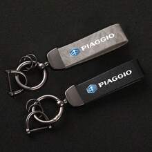 1PC Keychain PU Leather Key Holder Emblem For Piaggio Accessories - Multicolor - View 1