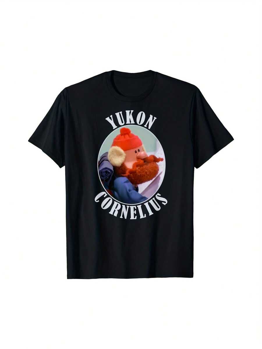 T-Shirt Vintage di Natale Yukon Cornelius | Maglietta 100% nera con stampa cartoon di YUKON CORNELIUS, manica corta casual, girocollo, vestibilità ampia per riunioni di famiglia ed eventi festivi, abbigliamento uomo, maglietta in cotone, t-shirt da uomo, abiti estivi da uomo, t-shirt di gruppo, t-shirt da uomo, abiti da vacanza per donna, abiti estivi modesti, top in jersey, abbigliamento estivo da donna, top in cotone, top estivi, abiti estivi, top per donna, top bianchi, top da festa. - nero - Visualizzare 1