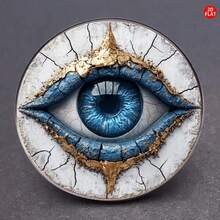 1pc 2D Flat Eye Brooch, Unique Creative Brooch Suitable For Backpacks, Clothes, Collars And Hats, A Multifunctional Fashion Accessory - A - View 7