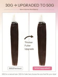 12-22 Inch Invisible Micro Ring Hair Extensions, Smooth Seamless Remy Human Hair Bun, Increase Hair Volume For Daily, Party, Wedding - Multicolor - View 61