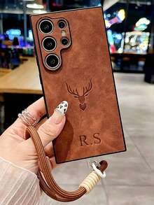 Personalized Glitter Customized DIY Name Shiny Rhinestone Magnetic Mirror Finish Stand Phone Case Compatible With Samsung Galaxy S25 Ultra S24 Ultra S23 Ultra S22 Ultra Plus Camera Protection Shockproof Back Cover - Brown - View 3
