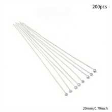 200pcs/pack Metal Ball Head Pins, Diameter 0.5mm, Used For Diy Jewelry Making, 16/20/25/30/35/40/50mm - accessories - View 10