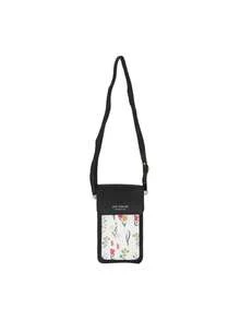 1 pieza Bolsa de teléfono con pantalla táctil para mujeres, bolsa bandolera para niñas, linda y bolsa de hombro|Bolsa bandolera pequeña mini con estampado floral, cuero sintético, cierre magnético, característica de orificio de carga - Multicolor - Ver 18