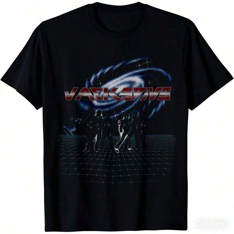 Camiseta vintage de la gira de Jacksons Victory Tour de 1984|Camiseta Retro Negra de Concierto con Estampado Gráfico Cósmico, Tallas S-5XL, Lavable a Máquina, Ropa Casual Deportiva para Exteriores, Regalo Festivo para Hombres, Regalos Divertidos para Hombres, Camisetas Vintage para Hombres, Regalos para Mujeres, Camiseta Divertida para Hombres, Ropa de Diseñador para Hombres, Camiseta Gráfica, Top de Verano para Hombres, Camiseta de Anime, 100% Algodón, 1 Pieza, 180g - Negro - Ver 1
