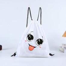 1PC Cartoon Printed Drawstring Bag, Soft Lightweight & Easy To Carry, Suitable For Travel, Gym, Shopping, Sports And Yoga Storage, Great Gift For Spring & Summer. Casual Design With Adjustable Strap Buckle, Versatile For Daily Commute, Durable Handheld Storage Pouch - Multicolor - View 19