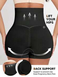 Pantalones Cortos de Maternidad Suprenx de Cintura Alta con Soporte Elástico para el Vientre, con Panel Abdominal Expandible, Ropa Deportiva para Yoga, Edición Navidad - Negro - Ver 3