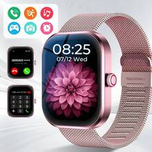 Este reloj inteligente unisex popular cuenta con las siguientes funciones: respuesta de llamadas, alertas de mensajes, control de música, obturador de cámara remoto, conteo de pasos, seguimiento de calorías, múltiples modos deportivos, reloj despertador, notificaciones de llamadas entrantes y mensajes, compatible con sistemas Android e iOS. - Multicolor - Ver 14