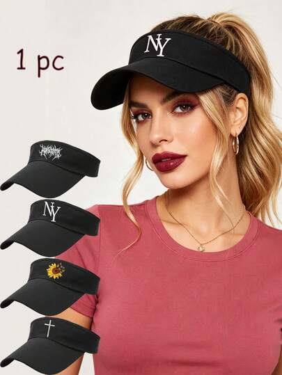 1pc Unisex Fashionable Printed Sun Hat - Quick Dry, UV Protection, Breathable Mesh Design, Suitable For Summer Beach, Running, Outdoor Activities, Cycling, Volleyball, Also Suitable For Women