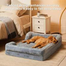 Camas para perros grandes sofá cama para perros grandes S-1 cama lavable para perros con forro impermeable y parte ferior antideslizante sofá ortopédico de espuma de huevo para dormir mascotas cama para mascotas para perros grandes - L36276,5 pulgadas - Ver 5