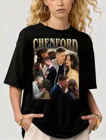Unisex Short-Sleeved Cotton T-Shirt With Retro Graphic Of The Rookie Chenford CP In Retro Style. - Black - View 1