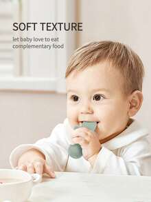 KUNT 1 Set Kids' Silicone Multifunctional Feeding Spoon & Fork, Bear Pattern, Suitable For Infants, Daily Training Use - Multicolor - View 3