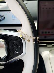 Star Chain Star Rhinestone Creative Five-Pointed Star Car Steering Wheel Decoration Chain, Personalized Car Interior Decoration Chain Pendant, Car Interior Decoration Hanging Ornament - Star - View 3