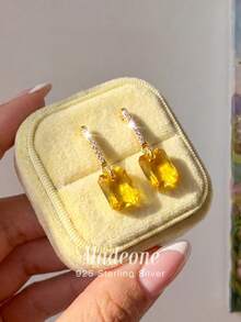 MADEONE 1 Đôi bông tai bạc 925 đính đá Cubic Zirconia, trang sức nữ, kiểu dáng tối giản thời trang, món quà trang sức tinh tế, phù hợp với trang phục hàng ngày và hẹn hò của các cô gái. - Phong cách 6 - Xem 4