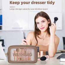 Bộ dụng cụ trang điểm đa năng 41 món, gồm 25 cọ trang điểm mềm, túi đựng mỹ phẩm chống thấm nước có khóa kéo, bông mút trang điểm, nhiều loại bông phấn, băng đô cài tóc, dây đeo tay, dụng cụ vệ sinh cọ và cọ rửa mũi, bộ dụng cụ làm đẹp du lịch hàng ngày. - Nhiều màu - Xem 11