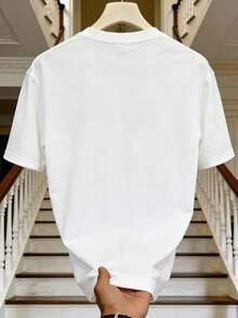 Raccoon Pattern T-Shirt, Short Sleeves, Casual Round Neck, Stylish And Fashionable For Spring And Summer. Perfect For Birthday Gifts, Valentine's Day Gifts, And Outdoor Activities For Couples. - 黑色 - 查看 2