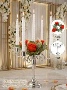 Luxury Metal Candelabra, Gold Elegant Multi-Arm Candle Holder, Vintage European Club Home Decor, Wedding Decoration Candelabra, Table Centerpiece Decoration, Holiday Event Decor, Cafe Photography Accessory - Modern and Stylish - View 13