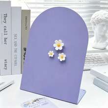1pc Decorative Desktop Memo Board With Pen Holder, Floral Accented Bulletin Board, Sturdy Construction, Smooth Surface, Versatile Desk Style, Detachable Pen Cup, Customizable Photo & Note Display Area - Multicolor - View 9