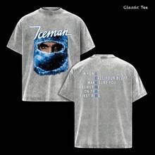 Camisetas de hombre de algodón, álbum del Mundial 2026, Drake Iceman, camiseta vintage lavada del álbum 2026, camiseta gráfica de rap de gran tamaño, ropa urbana azul con máscara de hielo, camiseta de moda urbana de hip hop de algodón pesado, regalo informal de doble cara para fans de la música para hombres y mujeres, Mundial 2026 cruz azul. - Gris - Ver 5