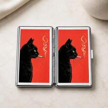 黑猫吸烟金属双面复古香烟盒/钱包礼品 - 多色 - 查看 8