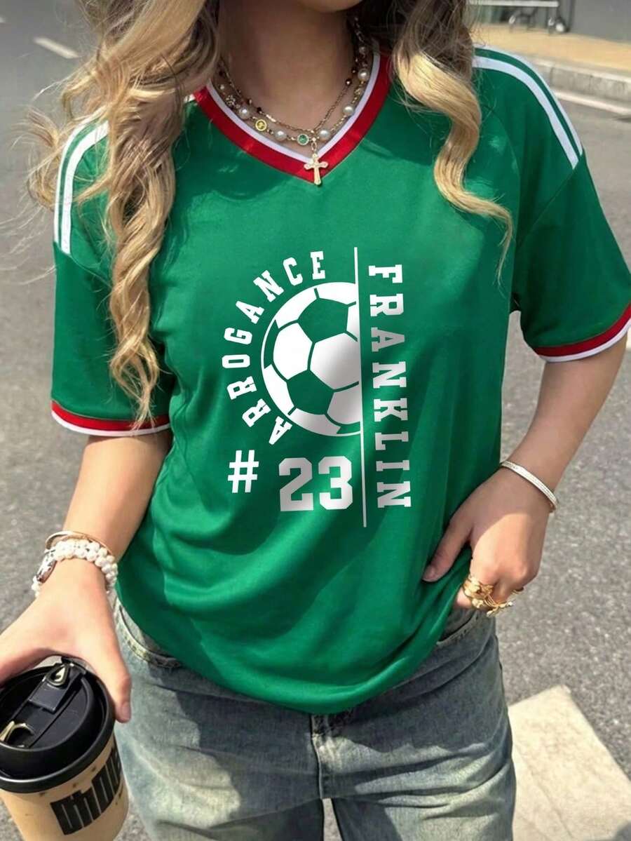 Women's Loose-Fitting T-Shirt, Printed With The Colors Of The Mexican National And Flag, Perfect For Supporting The National Team. Comfortably Soft For Everyday Wear. 100% Cotton, 220 Gsm. Fashionable Everyday Essentials And Holiday Gifts, Unisex. - 綠色2 - 查看 1