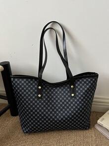 New Stylish Large Capacity Handbag, Minimalist Fashionable Versatile Commuter Shoulder Tote Bag For Women - Multicolor - View 10