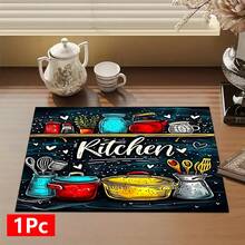 1 buah Alas Pengeringan Piring Penyerap Bermotif Dapur, Alas Penyerap Meja Mesin Espresso, Alas Saluran Pembuangan Wastafel, Alas Penyerap Keran Lembut, Alas Cangkir Wastafel, Aksesoris Dapur & Kamar Mandi - MultiWarna - View 13