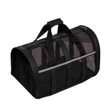 Bolsa de transporte plegable para mascotas de gran capacidad, transpirable, para viajes al aire libre, bolso de mano portátil y cómodo, resistente al desgaste, ligero, fácil de almacenar, diseño universal para todas las estaciones, perfecto para perros pequeños, gatos, gatitos, cachorros, paseos al aire libre, compras, visitas al veterinario, viajes por carretera, suministros esenciales prácticos para viajes con mascotas - Naranja - Ver 5