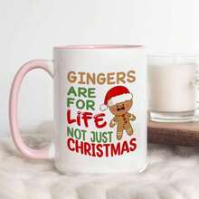 [24-Hour Delivery Within Mexico] Double-Sided Print Mug, A Fun Gingerbread Man Mug For Christmas, Suitable For Coffee Or Juice, With A Capacity Of 11 Ounces Or 360 Milliliters, Perfect As A Gift. - 1 - 查看 3