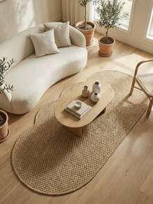 1pc Faux Jute Area Rug, Living Room Carpet, Rug, Living Room Area Rug, Small Area Rug, Mat, Home Decor, Large Living Room Carpet, Round Rug, Living Room Home Decor, Room Decor, Washable Carpet - Multicolor 5 - View 4