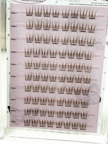 80入/組自然感假睫毛，C捲棕色睫毛簇，適用於女性 - C - 查看 5