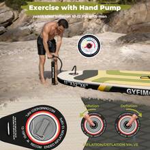 335cm Stand Up Paddle Board With All Accessories Kits, Premium Inflatable SUP Paddleboard With Hand Pump,Backpack,Non-Slip Deck For Adults & Youth Of All Levels - Yellow - View 4