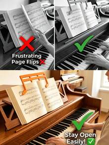 Creative Musical Note-Shaped Sheet Music Clip-A Universal Music Holder Suitable For Piano, Guitar, And Violin. An Ideal Organizational Tool For Students, Teachers, And Office Use, Perfect For Both Study And Daily Work Environments. School Supplies - Multicolor - View 2