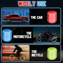 Ueasy 16個/8個/4個通用螢光防塵蓋，適用於自行車、卡車、摩托車、汽車輪圈防塵蓋，汽車發光胎氣嘴蓋，輪胎氣嘴管蓋，漏氣管輪胎，以及充氣胎氣嘴蓋 - 彩色 - 查看 5