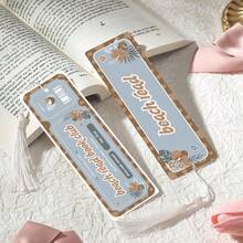 2pcs PET Printed Bookmarks, Exquisite And Beautiful Patterns, Durable And Elegant, Unique Design Suitable For Daily Use Or Collection. The Best Gift For Back To School Season, Whether For Personal Use Or Gifting To Family And Friends, It Is A Unique And Practical Gift Choice, Adding Atmosphere And Fun To Reading Time (Random Color Tassels) - 2PCS - View 13
