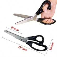 1pair Of Pinking Shears 3, 5, 7mm Fabric Cutting Wavy Edge Pinking Shears Scissors No Import Fees - Single Piece - View 3