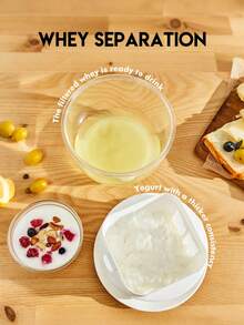 Meoky Greek Yogurt Strainer With Lid, Large Capacity Round Yogurt Filter Container, Whey Separator For Homemade Greek Yogurt And Soft Cheese, Reusable Food Strainer For Refrigerator Kitchen And Daily Use - View 6