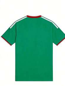 Women's Mexico Football Jersey With Heart Flag - Sporty Style Oversized Green  Y2K Football Motif V Neck Short Sleeve - 綠-5 - 查看 3