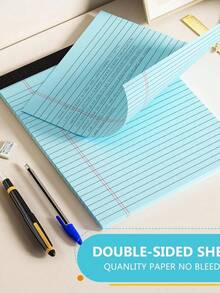 1 pieza Bloc de notas legal pequeño de 5" X 8" de colores, bloc de escritura perforado con papel rayado, 30 hojas, adecuado para listas de tareas escolares, de oficina y del hogar - Multicolor - Ver 7