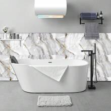 10 piezas/Set Pegatinas de azulejos con diseño de patrón de mármol moderno, impermeables y a prueba de aceite, fáciles de limpiar y removibles, adecuadas para decoración del hogar en cocina y baño, renovación de paredes en alquiler - Multicolor - Ver 8