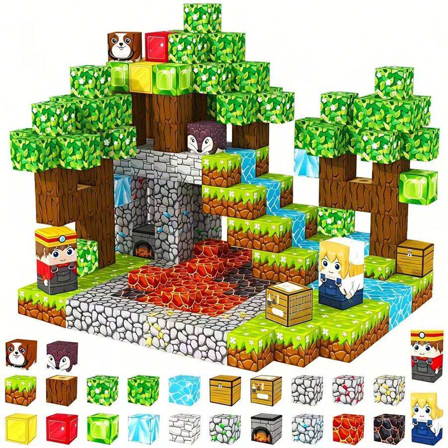 1pc Unisex Magnetic Building Blocks Toy - Explore Stacking Puzzle Toy. Surprise Gift For Christmas, Halloween And Children's Day. Random Color - Multicolor - View 1