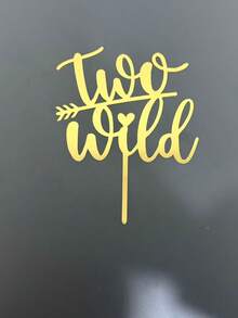 3件套金色亚克力生日派对“Two Wild”气球造型英文字母蛋糕装饰，生日/婚礼派对蛋糕小吃配件，烘焙装饰用品，派对礼物，万圣节，圣诞节活动和派对装饰 - styleB - 查看 9