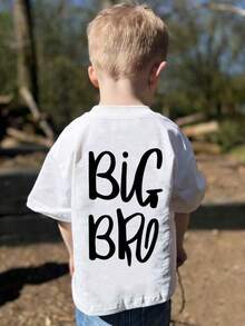 Camiseta estampada para niños, de tela suave y cómoda, adecuada para deportes al aire libre, uso casual, estilo callejero, estilo campus, versátil y de moda para niños en primavera/verano - Negro - Ver 1