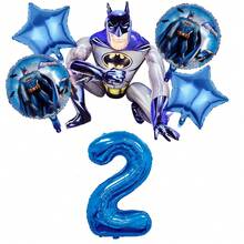 Warner Bros 英雄角色主題箔氣球套組，星星與數字氣球，生日派對用品 - 如圖 - 查看 3