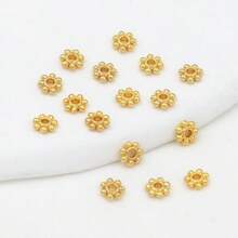 100-1000顆 4mm 金屬雪花隔珠，保色隔珠，金屬手工配件，適用於DIY手工珠寶、珠寶製作、手鍊、項鍊、耳環、髮夾材料 - 一袋 - 查看 7