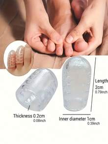1 Set Of 7 - 2pcs Soft Silicone Pads + 5pcs Silicone Toe Protectors, Self-Adhesive Waterproof Shock-Absorbing Comfortable Insoles, Suitable For Flip Flops, Sandals And Slippers, Protect Small Toes From Friction - A - View 4