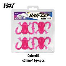 KINGDOM Big-Footed Floating Soft Frog Lure 34mm/43mm 6.2g/11g Bionic Big Feet Auto-Righting Design High-Elastic TPE Material For Bass Snakehead Freshwater Fishing Topwater Frog Bait Bass Fishing Lure - Multicolor - View 7
