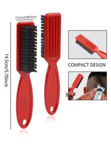 3pcs Professional Beard Styling Brush Set, Shaving Beard Brush, Barber Vintage Slick Back Hair Styling Carving Cleaning Brush - Multicolor - View 3