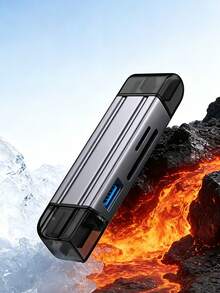 Lector de tarjetas de interfaz dual de alta velocidad, USB-A & Tipo-C, adaptador multifunción SD/TF, compatible con todos los dispositivos - Versión mejorada - Ver 12
