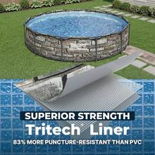 Steel Pro 10' X 30 Above Ground Pool, Round Metal Frame Outdoor Swimming Pool Set With Pump & Type I Cartridge, Gray - 12英尺 x 30英寸,石材 - 查看 5